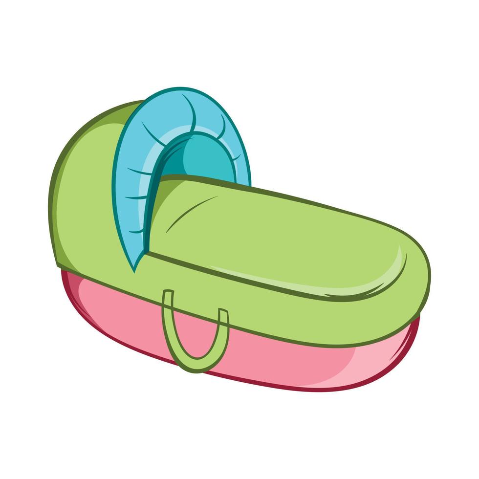 bebis vagga säng ikon, tecknad serie stil vektor