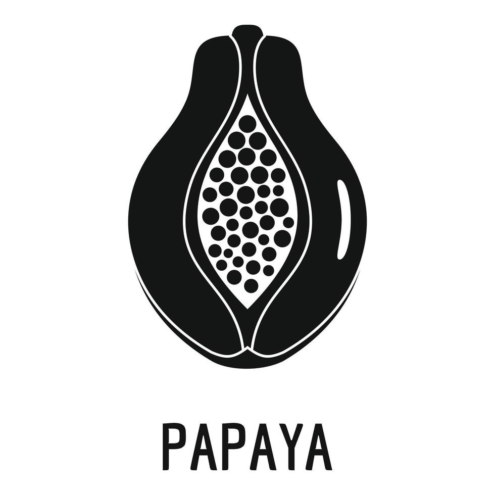 Papaya-Symbol, einfacher Stil. vektor