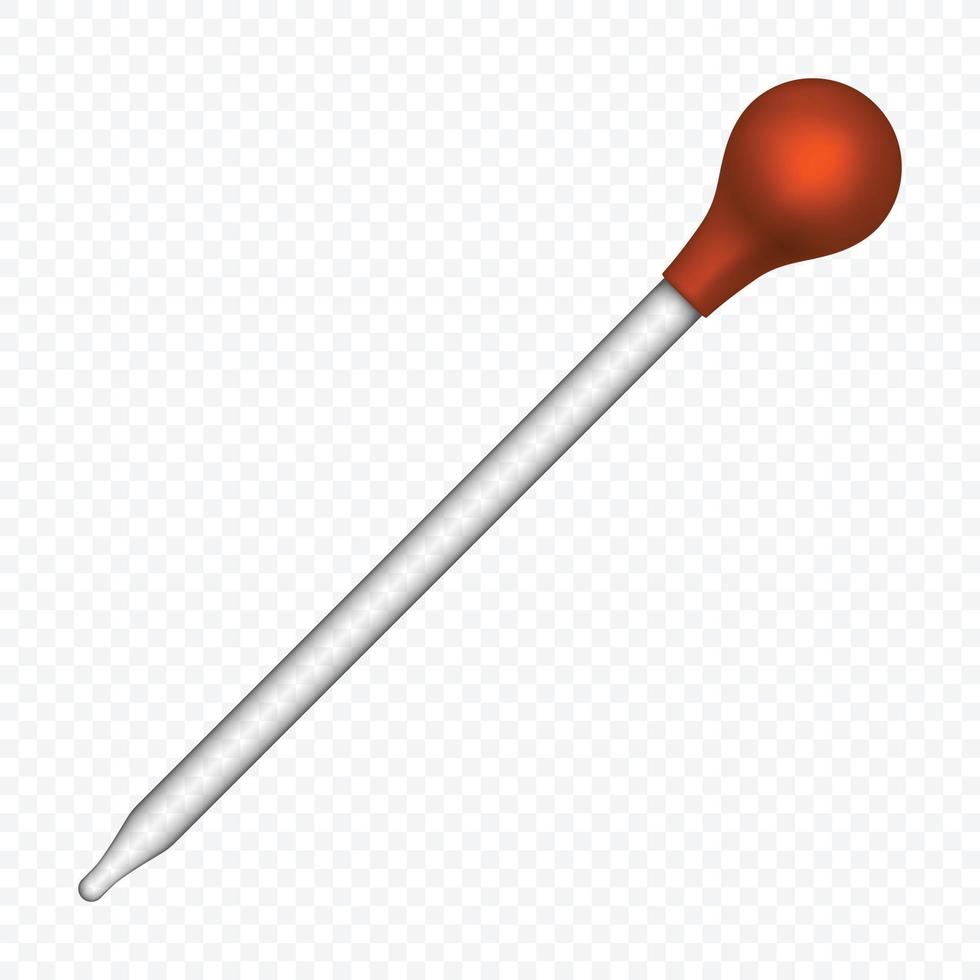 Symbol für lange Pipette, realistischer Stil vektor