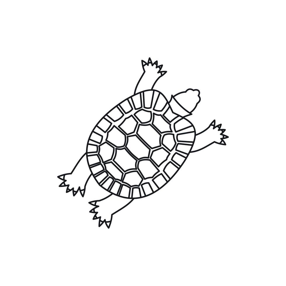 Schildkrötensymbol, Umrissstil vektor