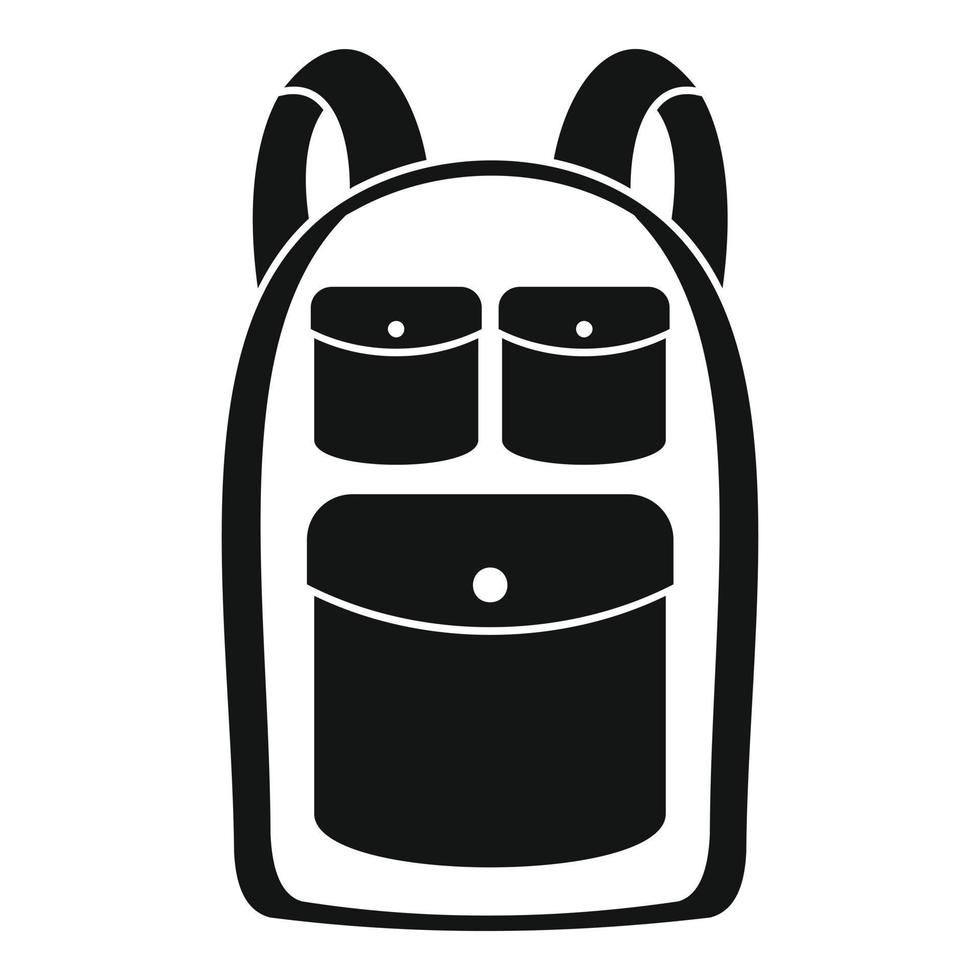 Camp-Rucksack-Symbol, einfacher Stil vektor