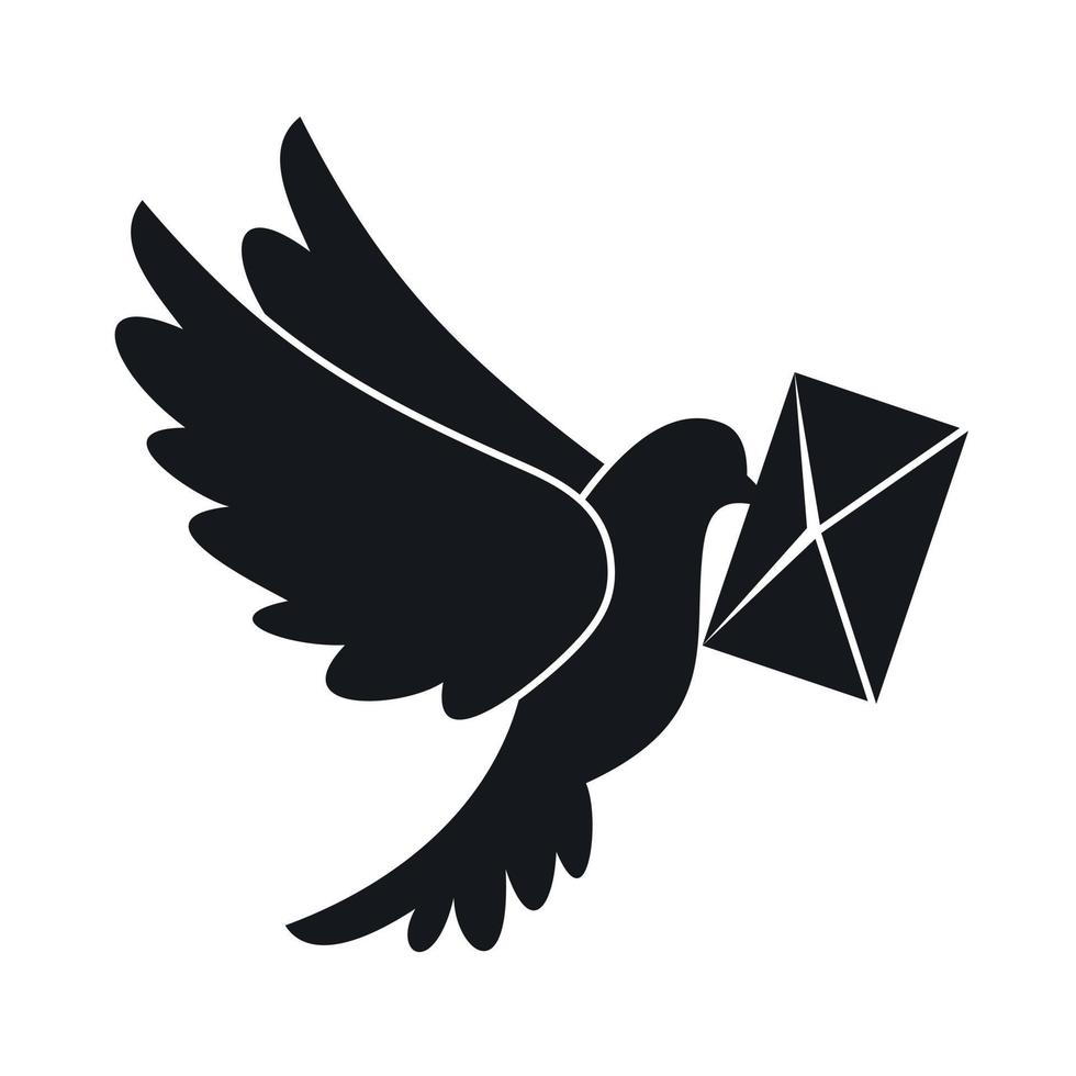 Taube mit Briefumschlag-Symbol, einfacher Stil vektor