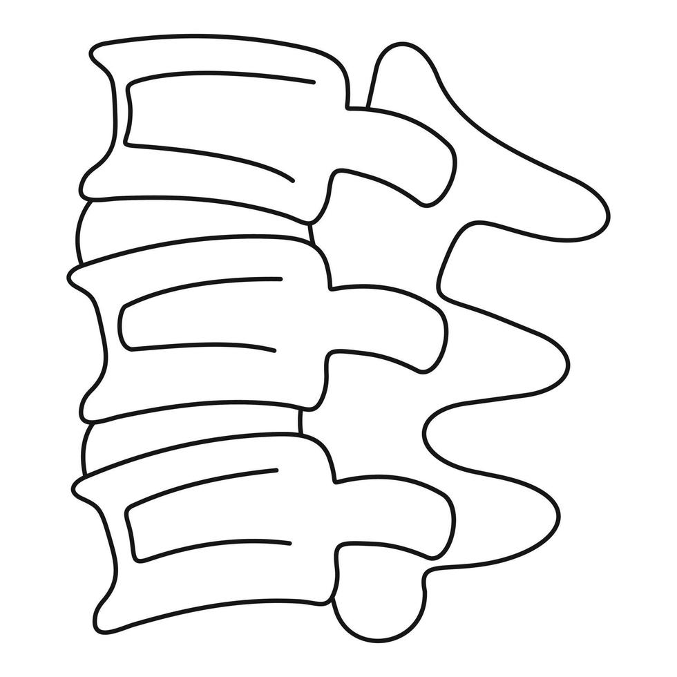 Symbol für Bandscheiben der Wirbelsäule, Umrissstil vektor