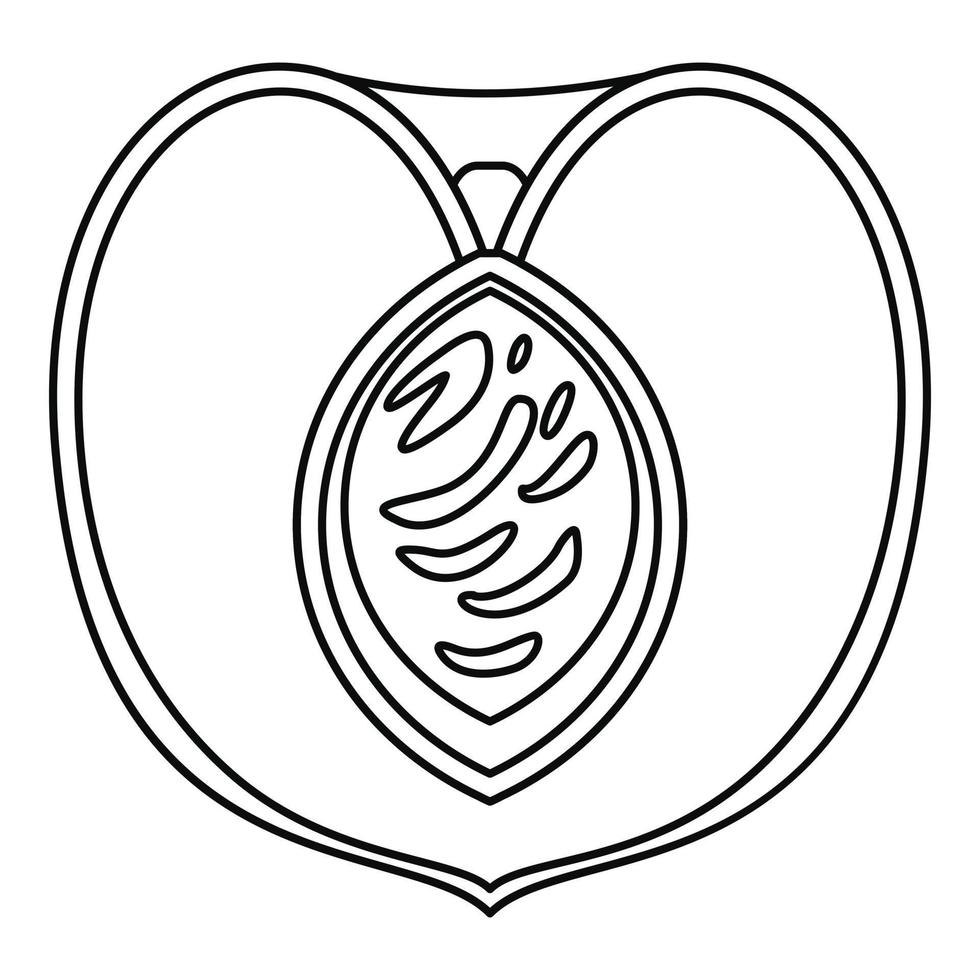 Halbes Pfirsich-Symbol, Umrissstil vektor