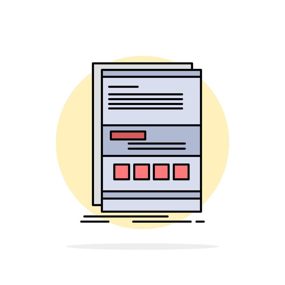 browser dynamisk internet sida mottaglig platt Färg ikon vektor