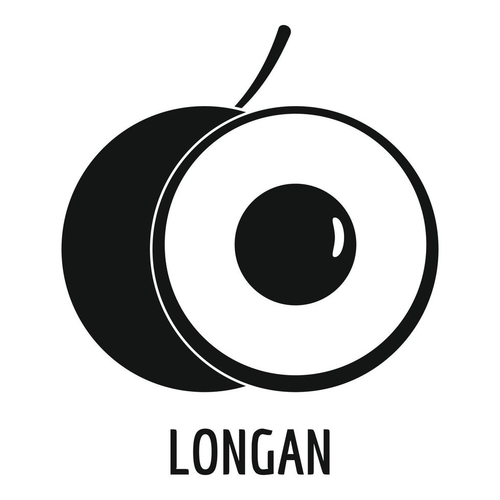 longan ikon, enkel stil. vektor