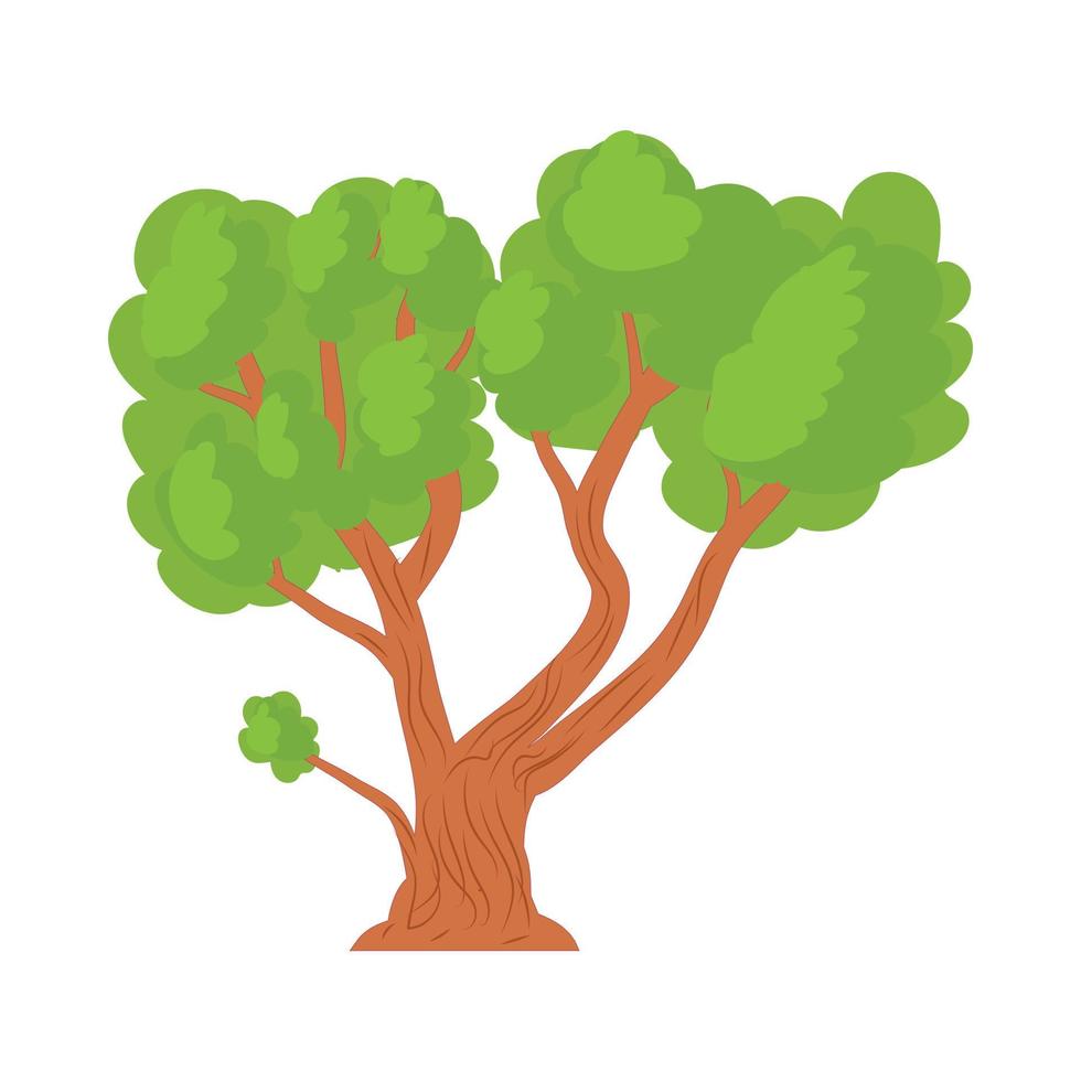 en träd med en spridning grön krona ikon vektor