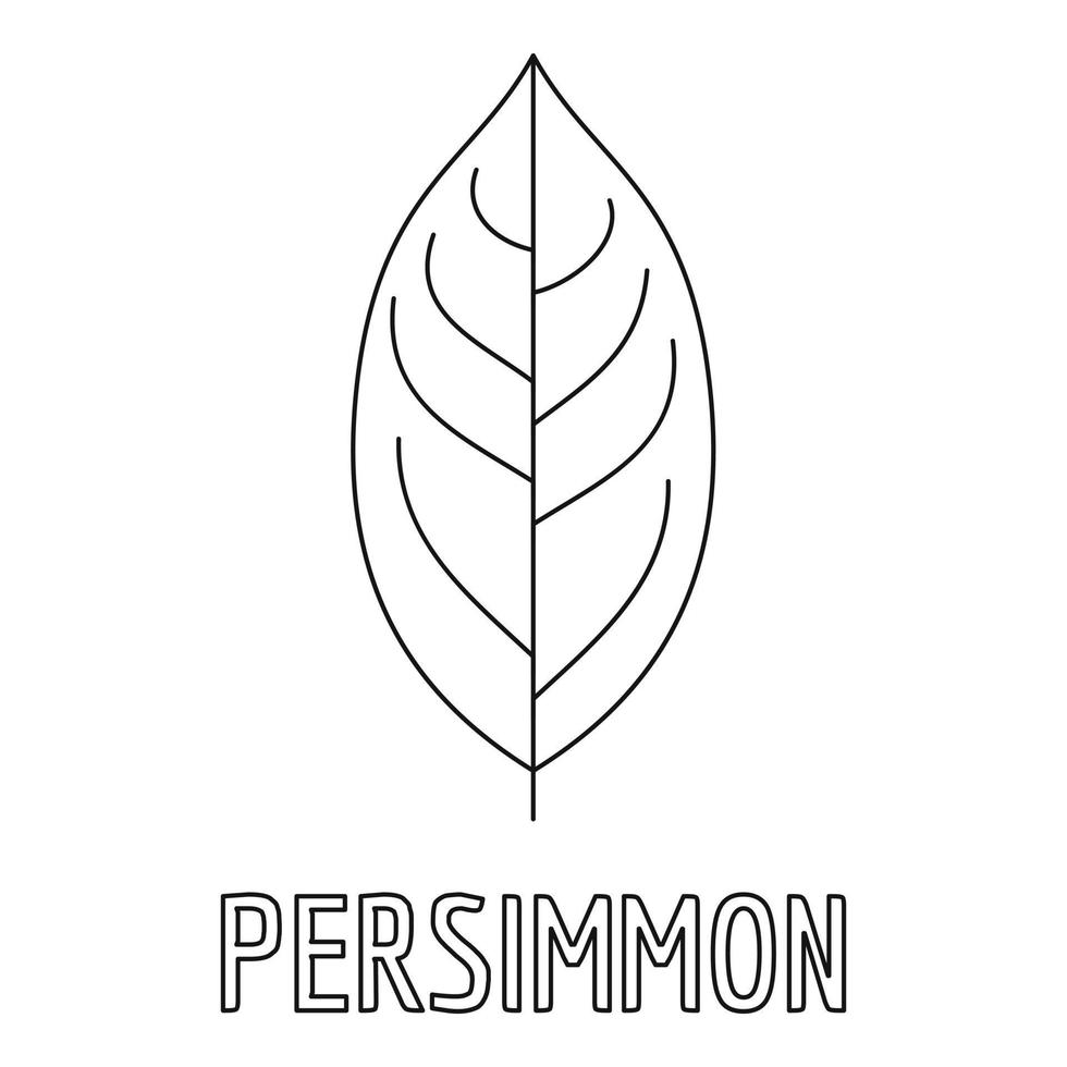 persimon blad ikon, översikt stil. vektor