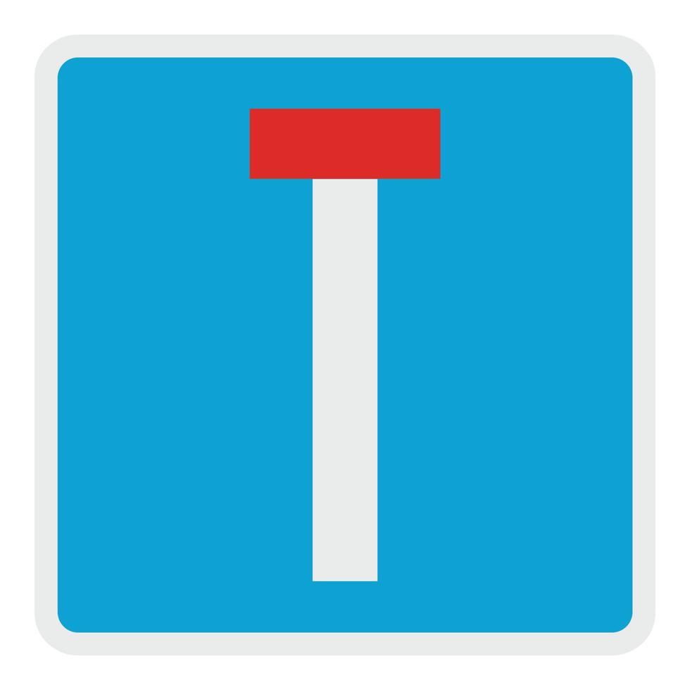 Road Deadlock-Symbol, flacher Stil. vektor