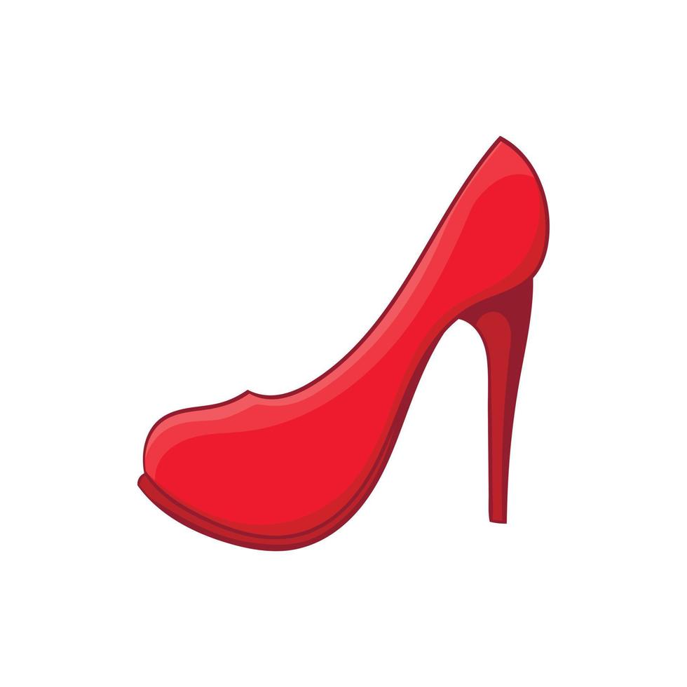 rote Schuhikone mit hohen Absätzen, Cartoon-Stil vektor