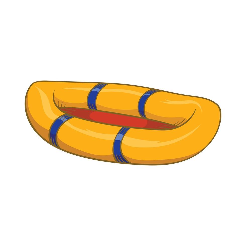uppblåsbar båt ikon, tecknad serie stil vektor