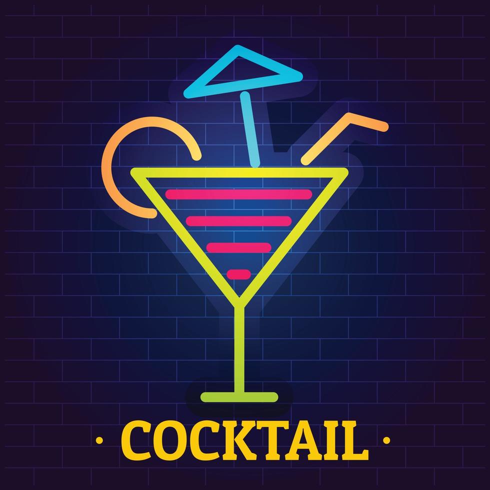 Cocktail-Logo, flacher Stil vektor