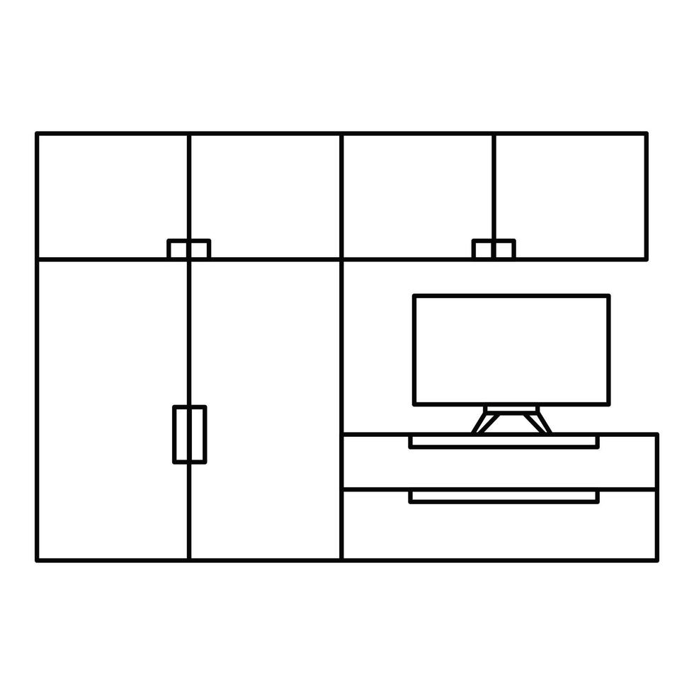 levande rum möbel ikon, översikt stil vektor
