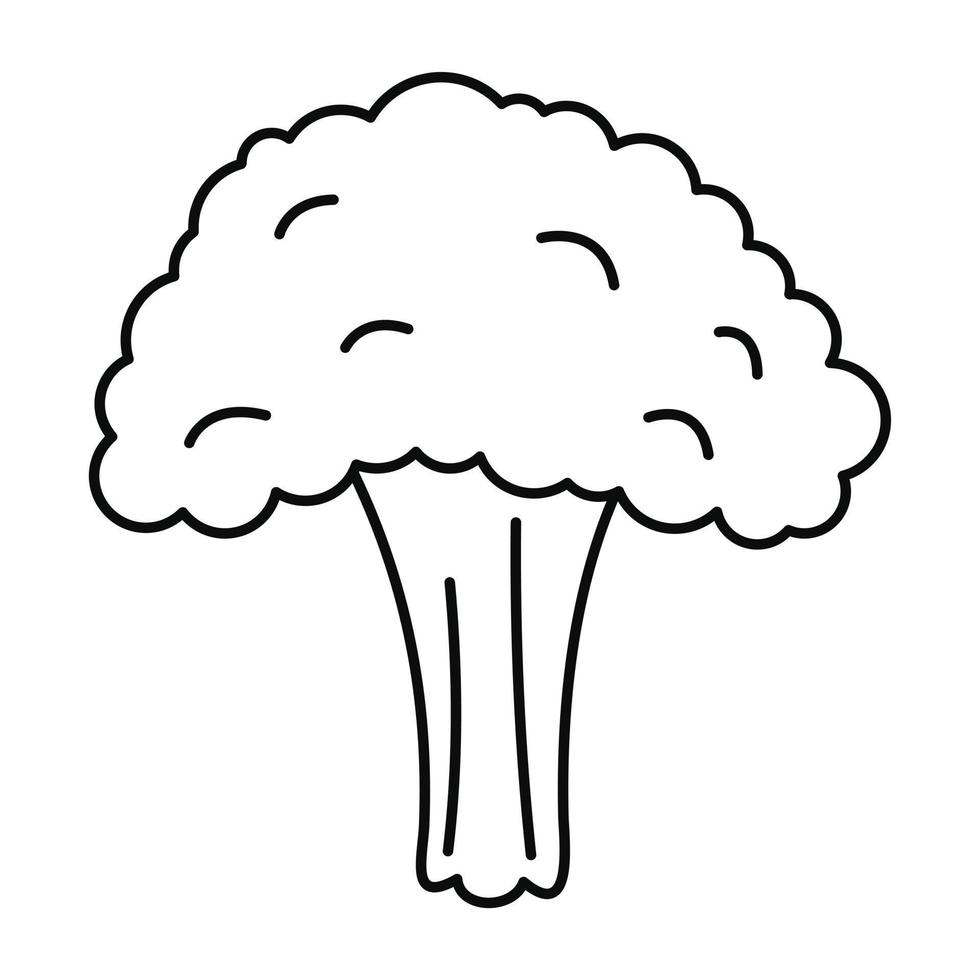 sallad broccoli ikon, översikt stil vektor
