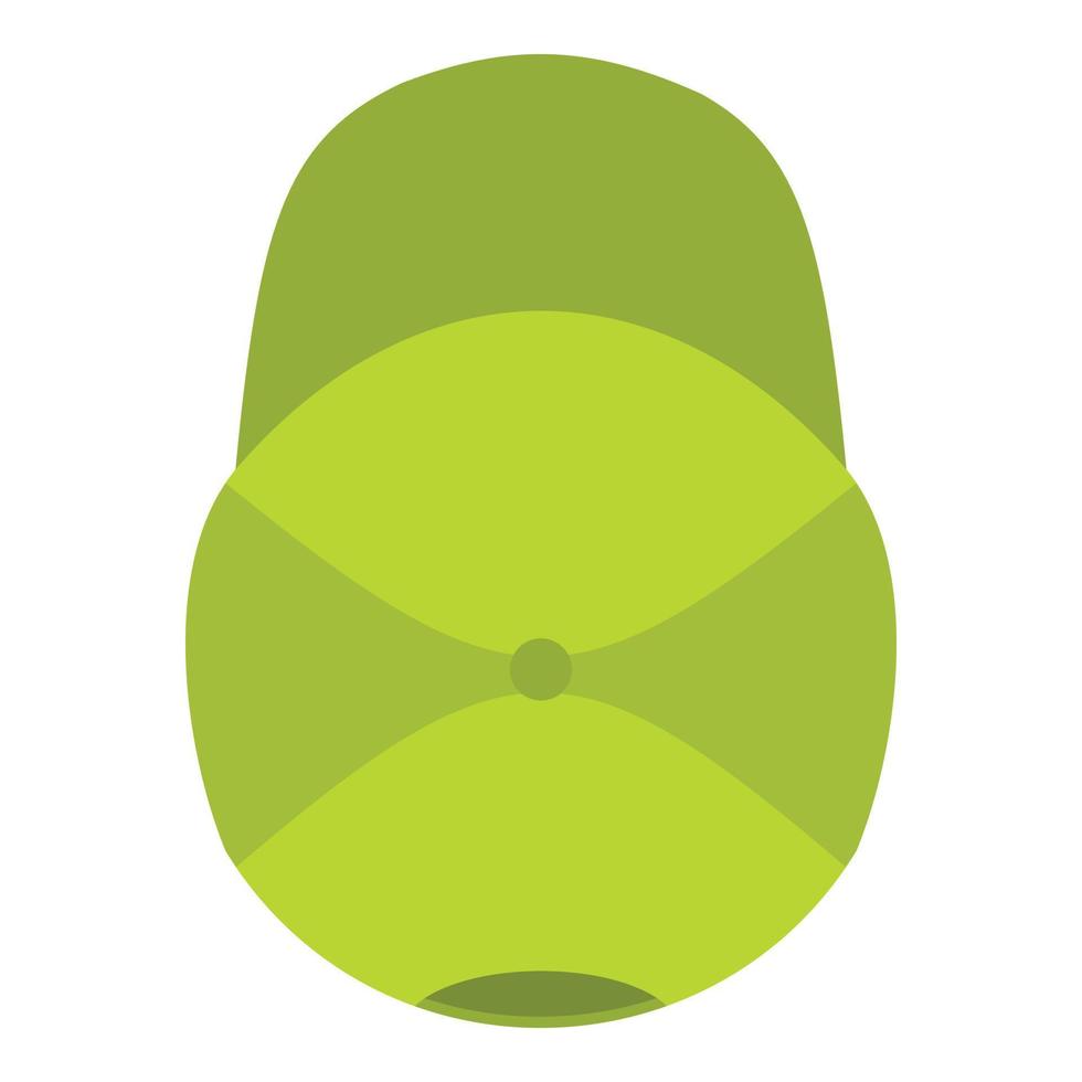 grön baseboll keps ikon, platt stil. vektor