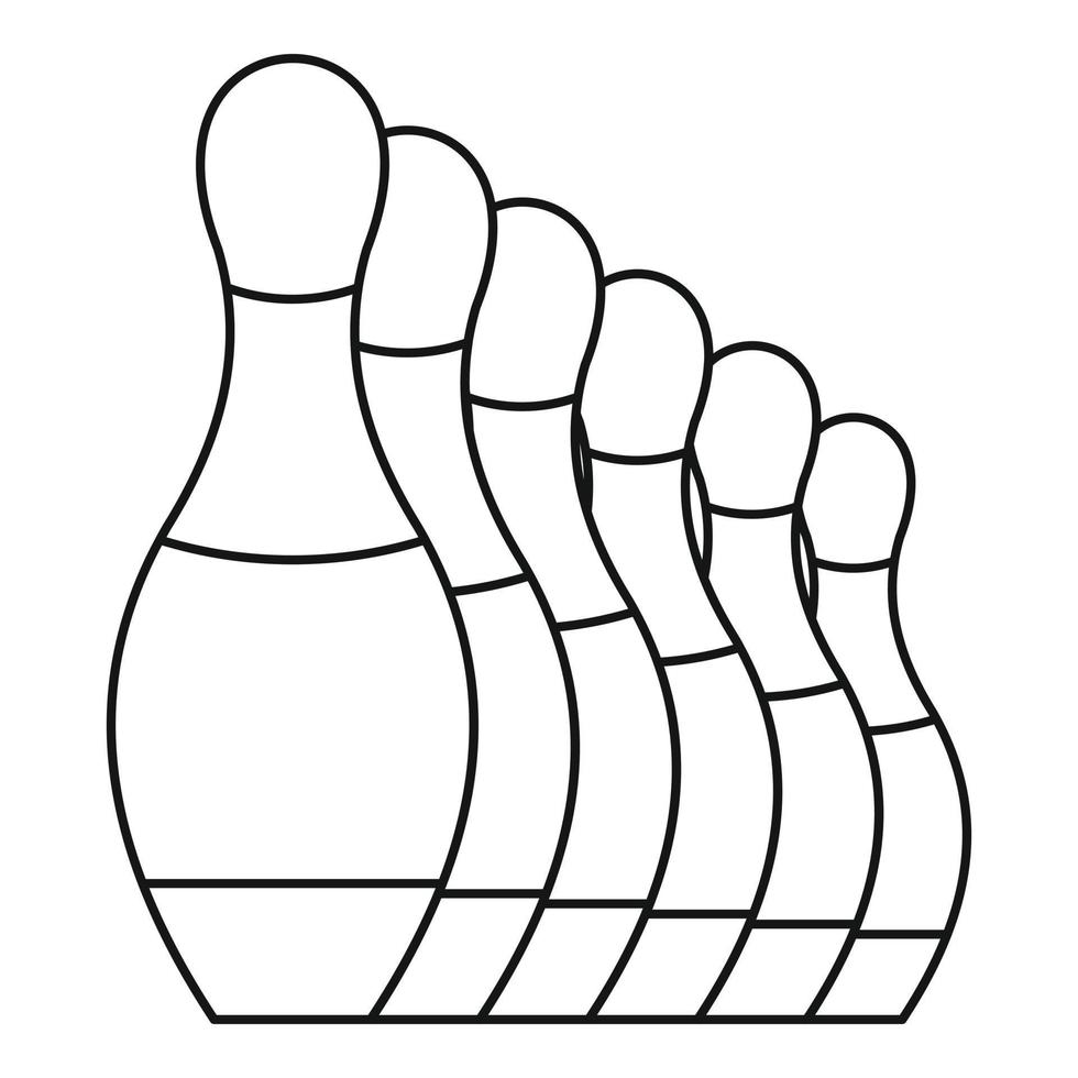 Bowling-Pins-Symbol, Outline-Stil vektor