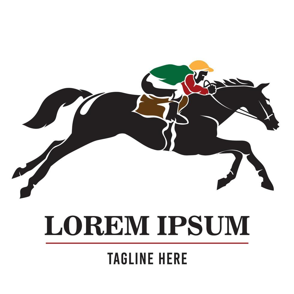en jockey races hans häst, lämplig för logotyp av en tävlings klubb, stabil och odla, som väl som häst tävlings evenemang vektor