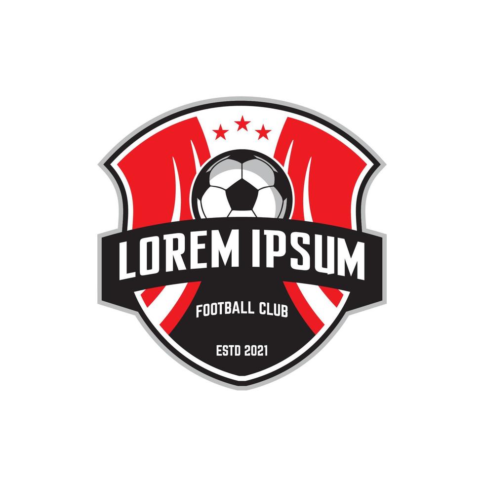 Fußballteam-Logo-Design, perfekt für Schulteam- und Club-Logo-Design vektor