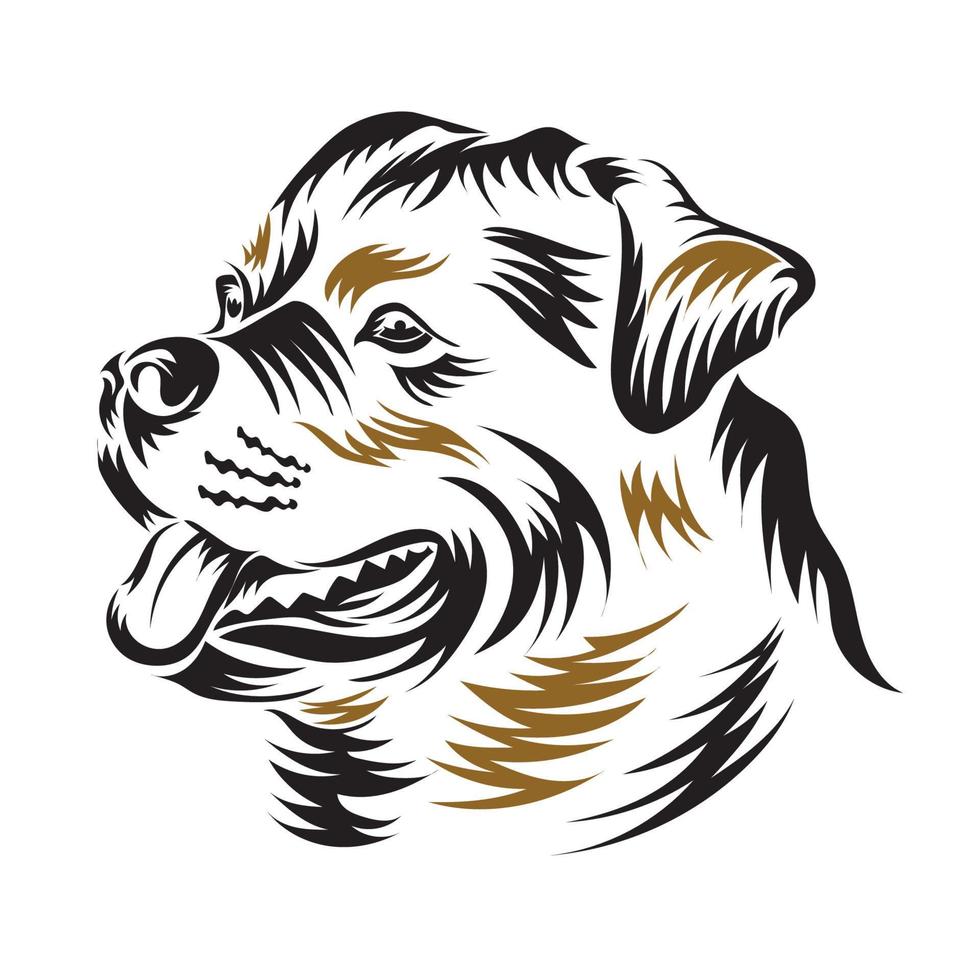 Rottweiler Hundegesicht Vektor Illustration Logo Design, perfekt für Züchter Logo und T-Shirt Design