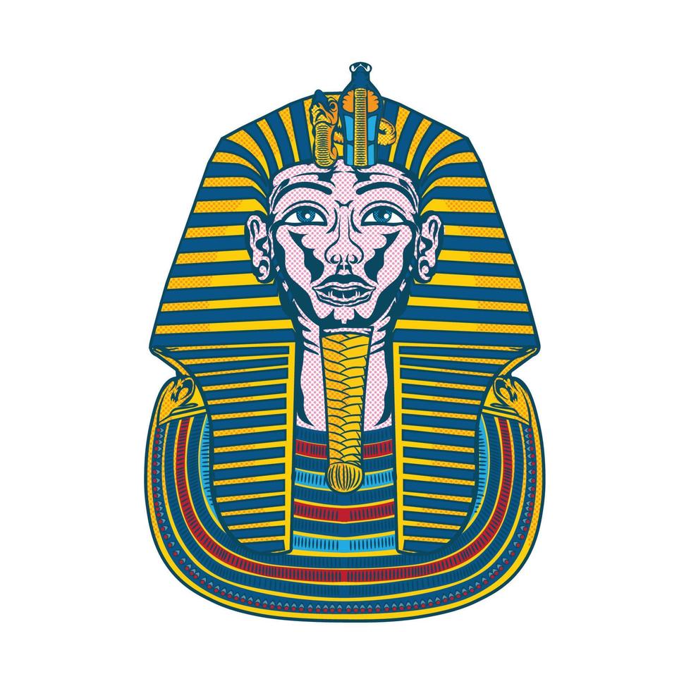 pharao-vektorillustration, perfekt für t-shirt-design und altes shop-logo-design vektor