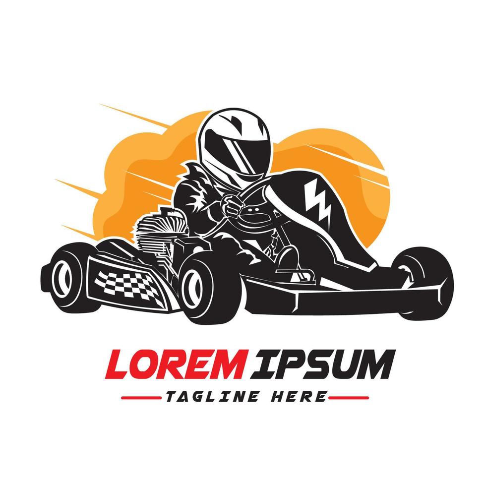 gå kart tävlings sport vektor illustration, perfekt för logotyp mästerskap händelse logotyp också t skjorta design