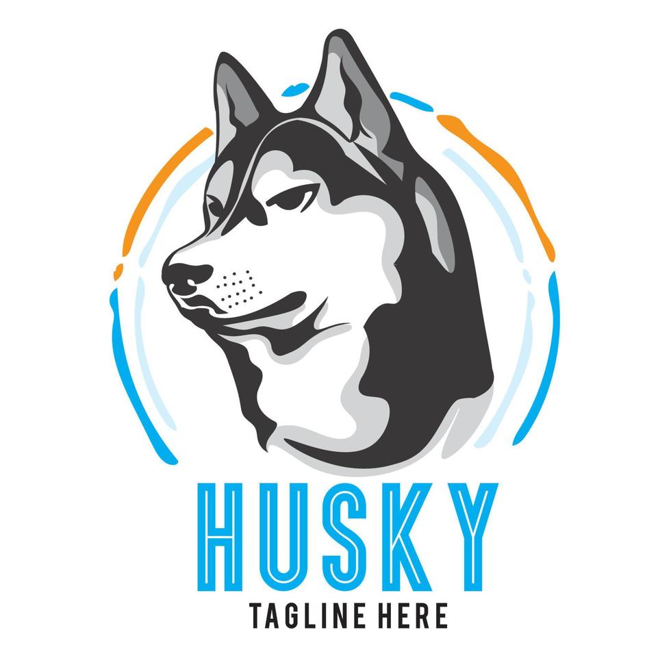 Siberian Husky-Vektorlogo, perfekt für Husky-Besitzer-Club-Logo und T-Shirt-Design vektor