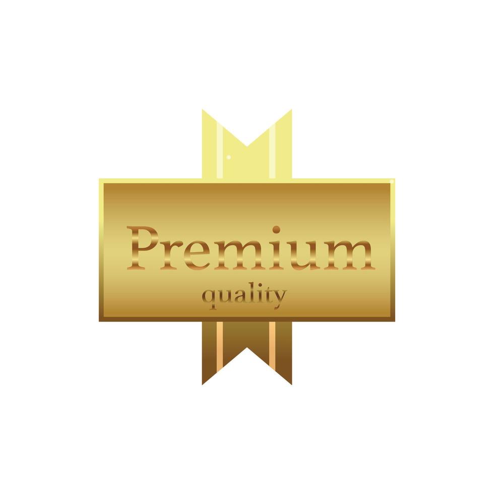 Premium-Gold-Label-Symbol, einfacher Stil vektor