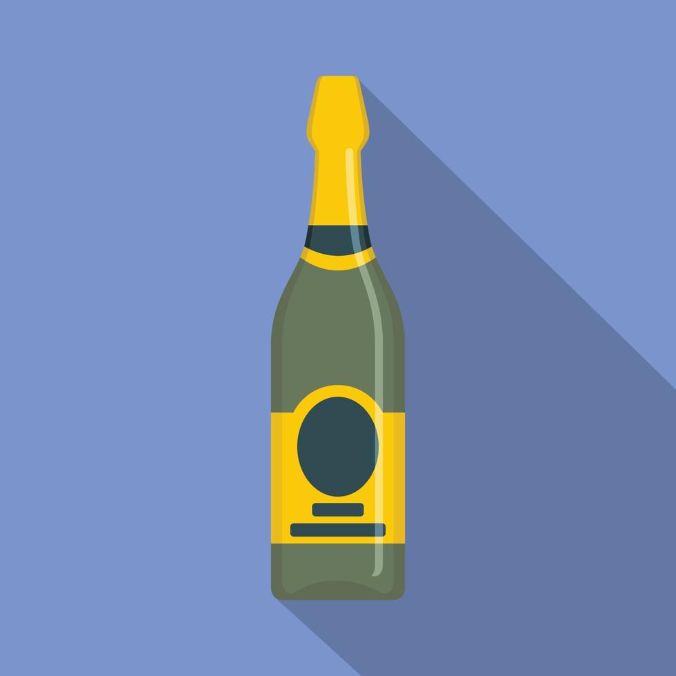 Feiertags-Champagner-Symbol, flacher Stil vektor