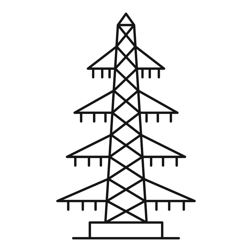 elektricitet ikon, översikt stil vektor