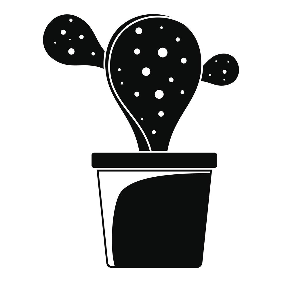 Natürliche Kaktustopf-Ikone, einfacher Stil vektor