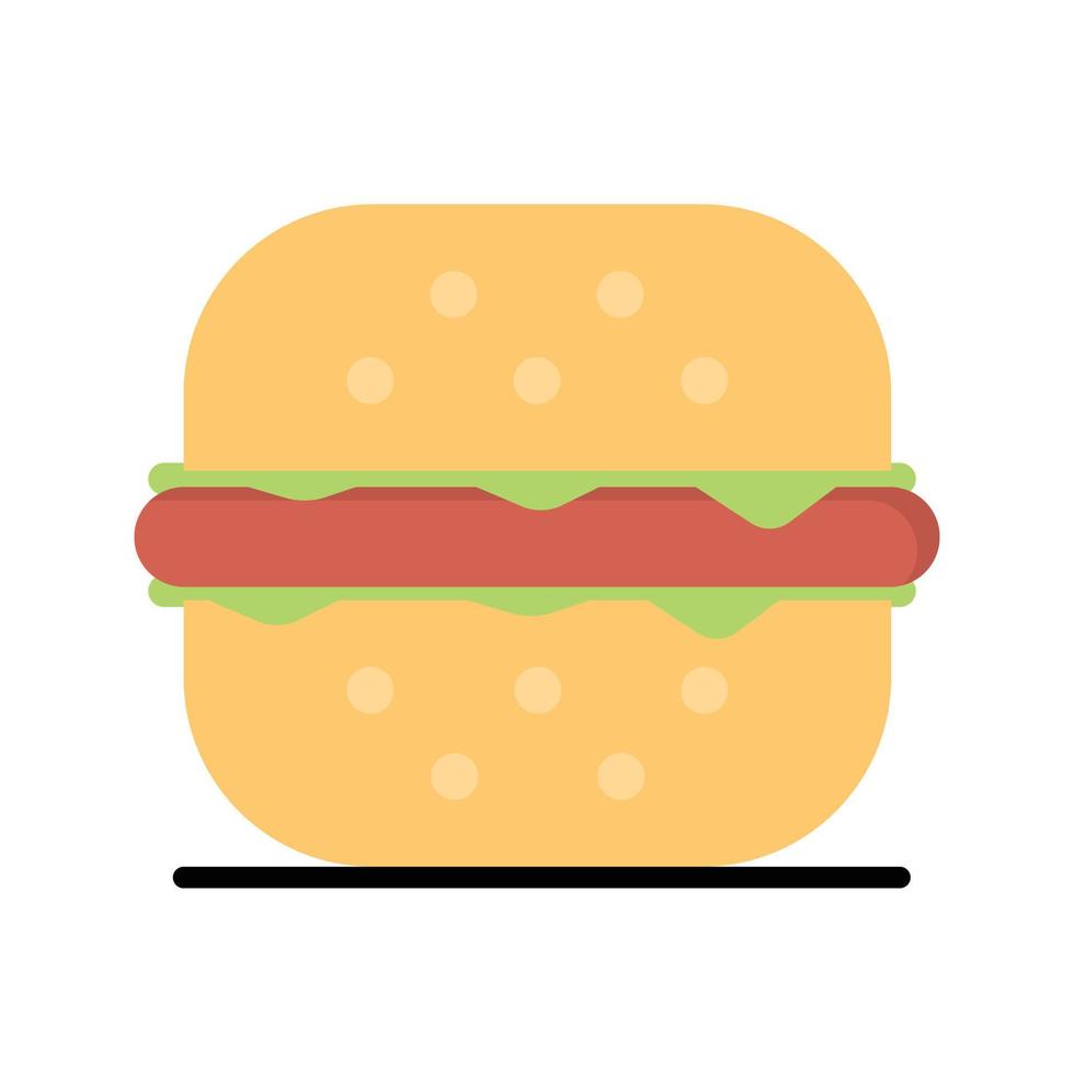 burger snabb mat platt vektor illustration