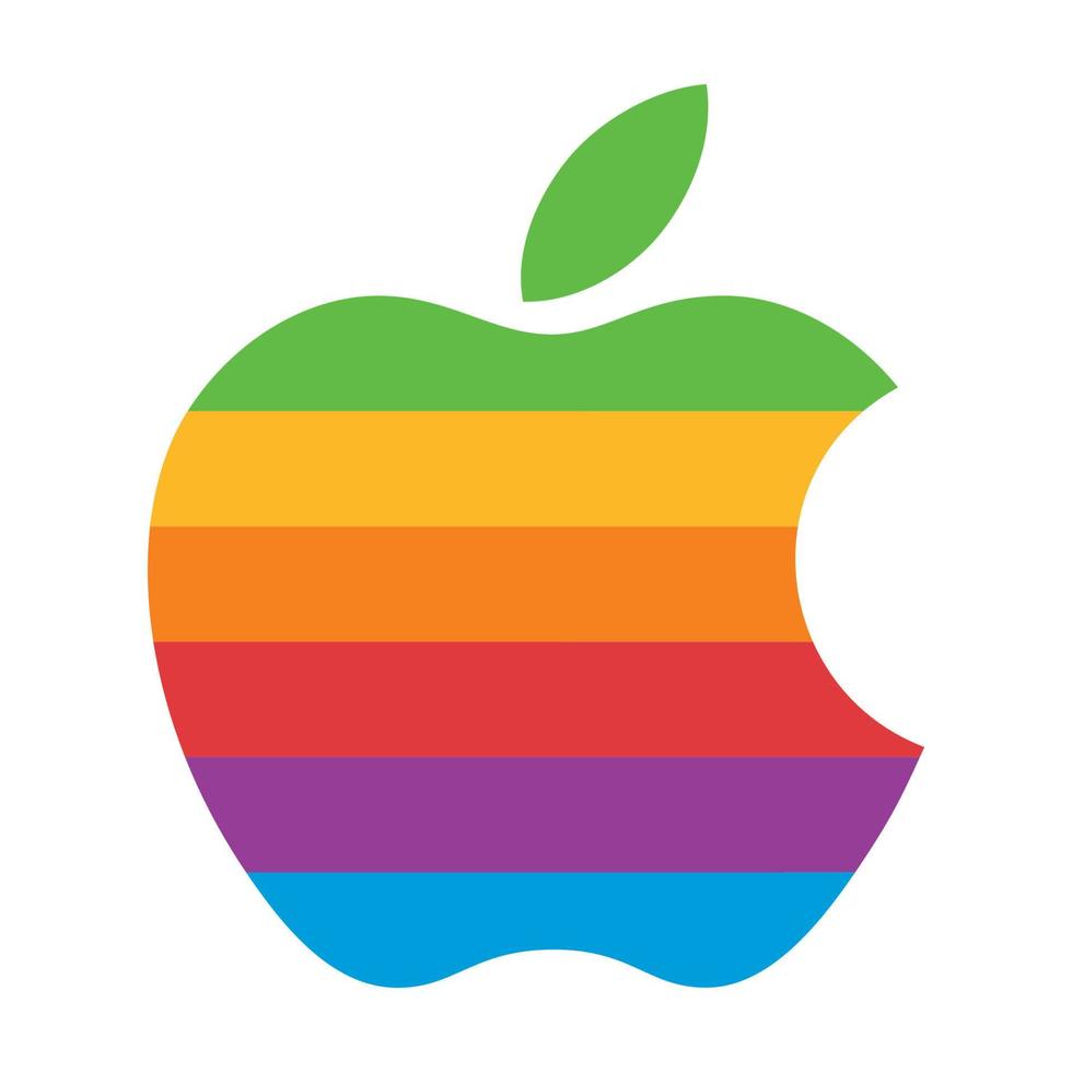 Apple buntes Logo auf transparentem Hintergrund vektor