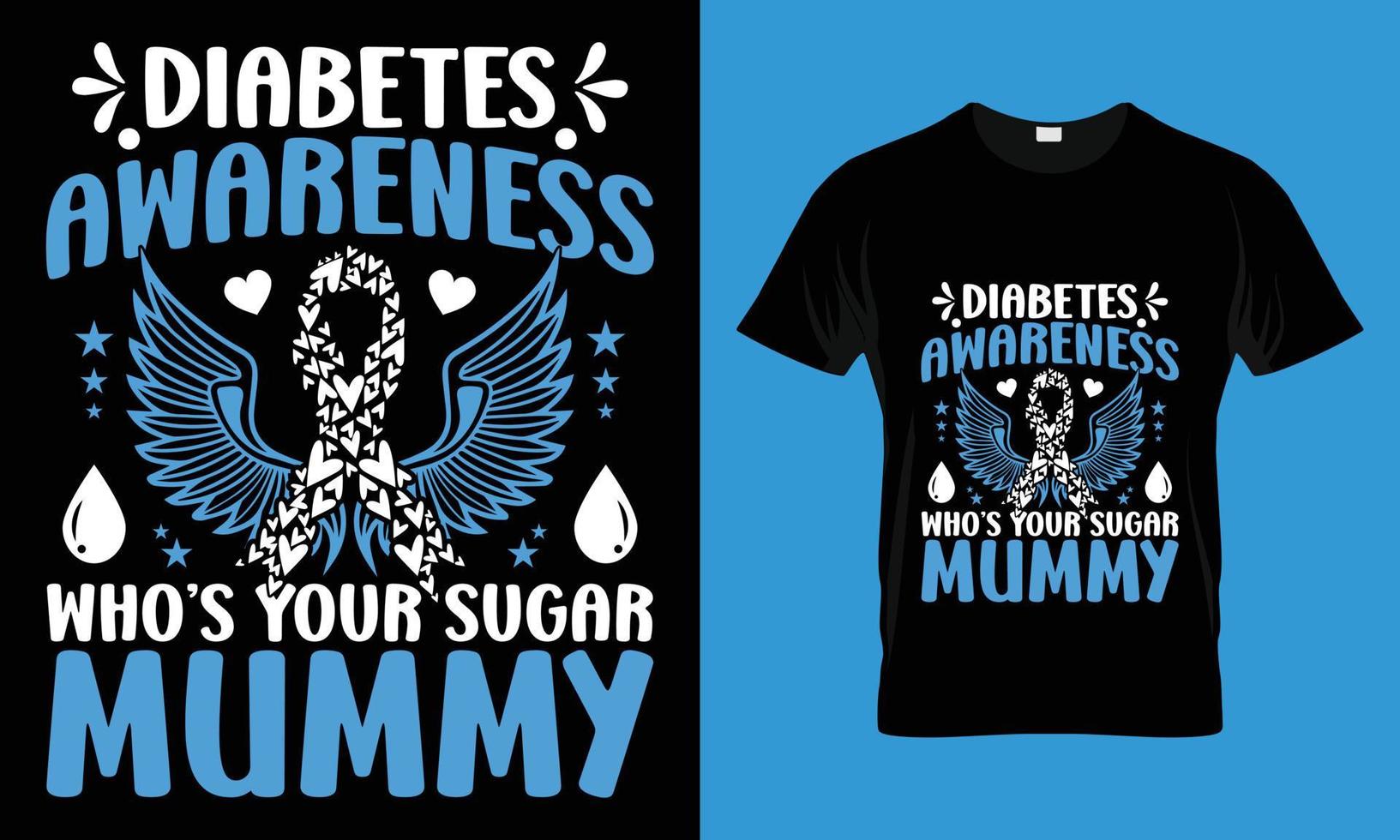 diabetes medvetenhet t-shirt design vektor