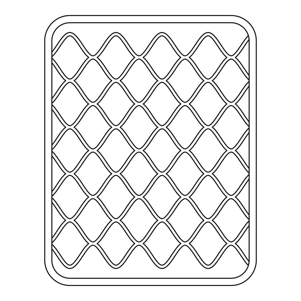 bomull madrass ikon, översikt stil vektor
