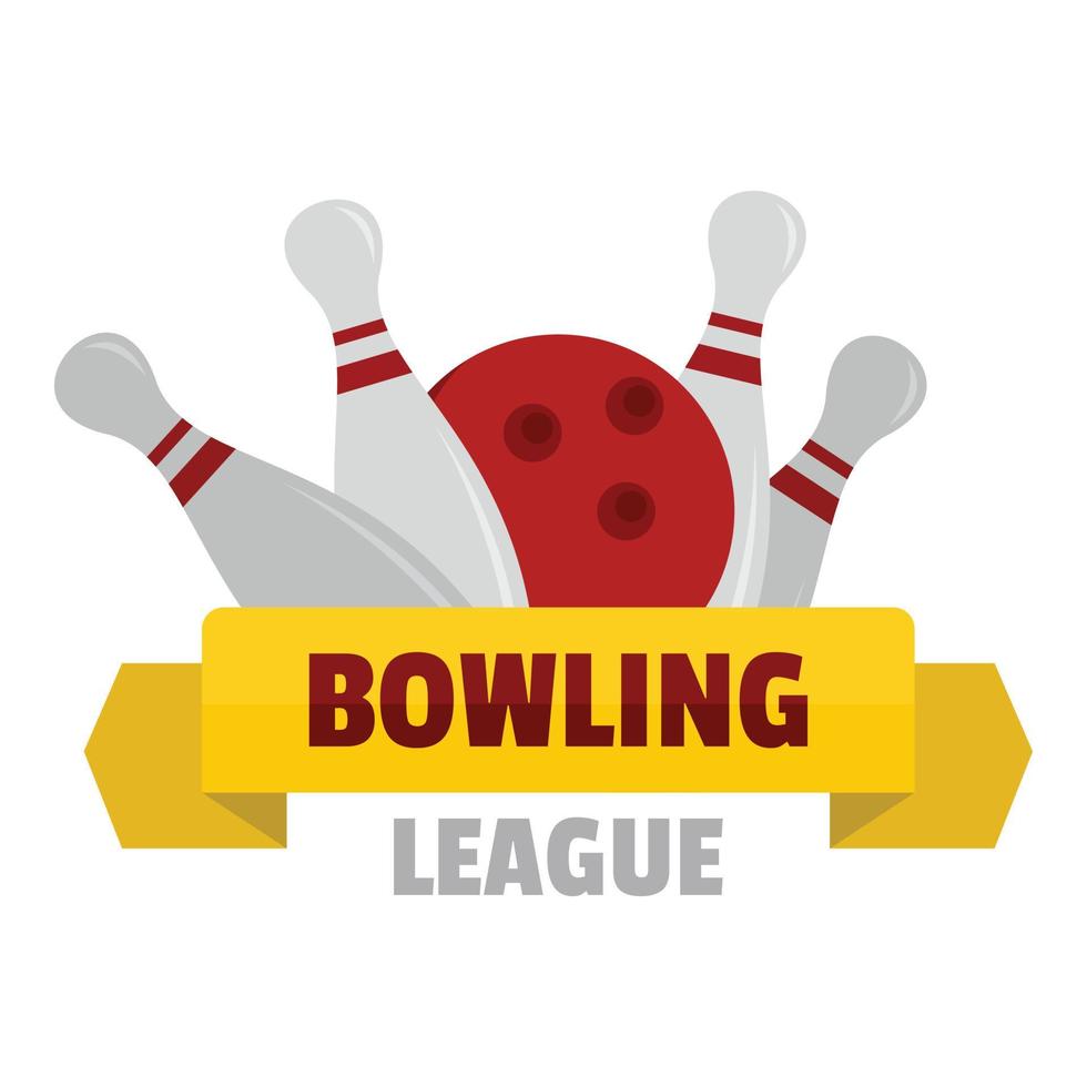 Bowling-Logo, flacher Stil vektor