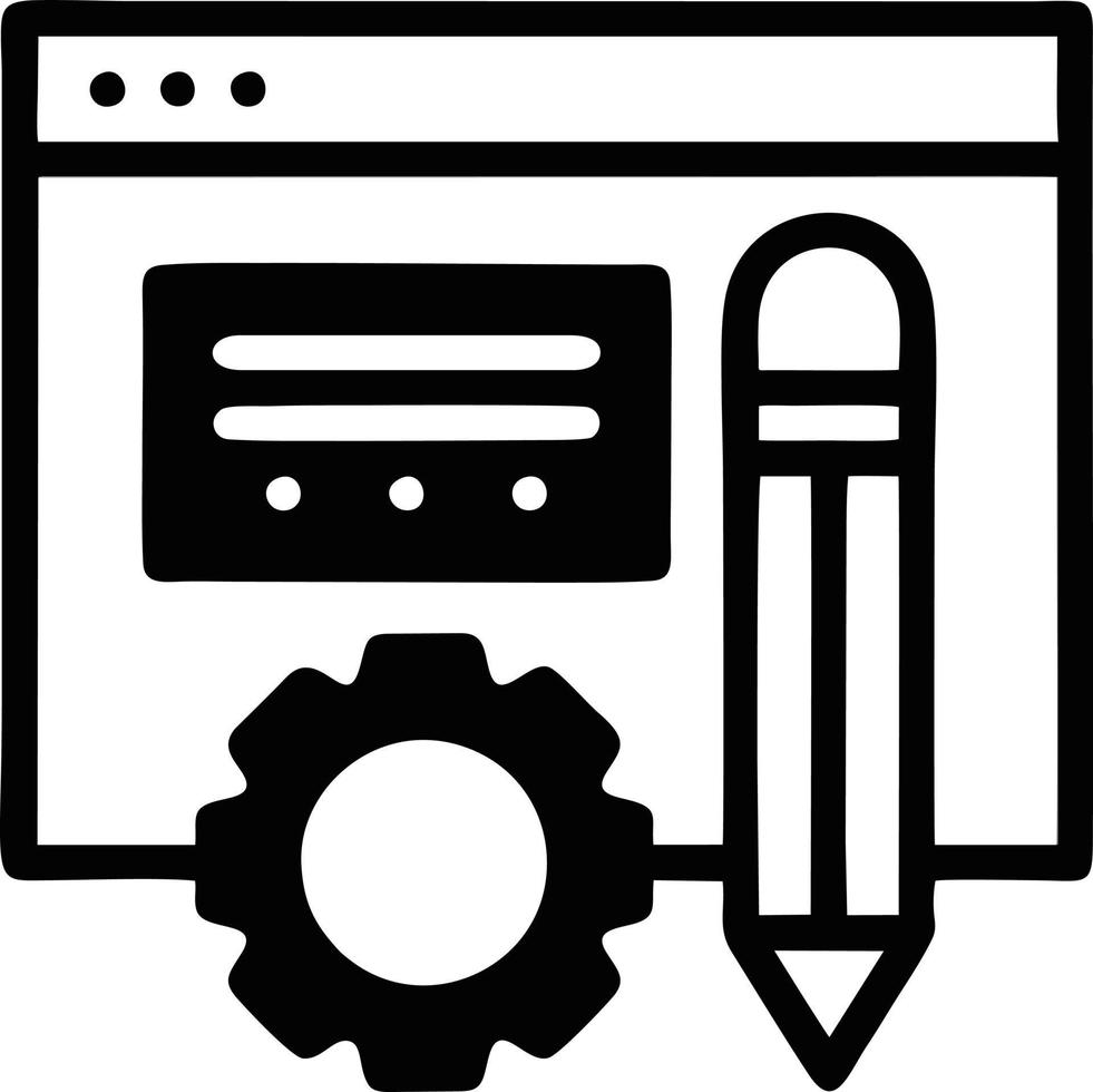 pennikon i svart vektorbild, illustration av penna i svart på vit bakgrund, en penndesign på vit bakgrund vektor