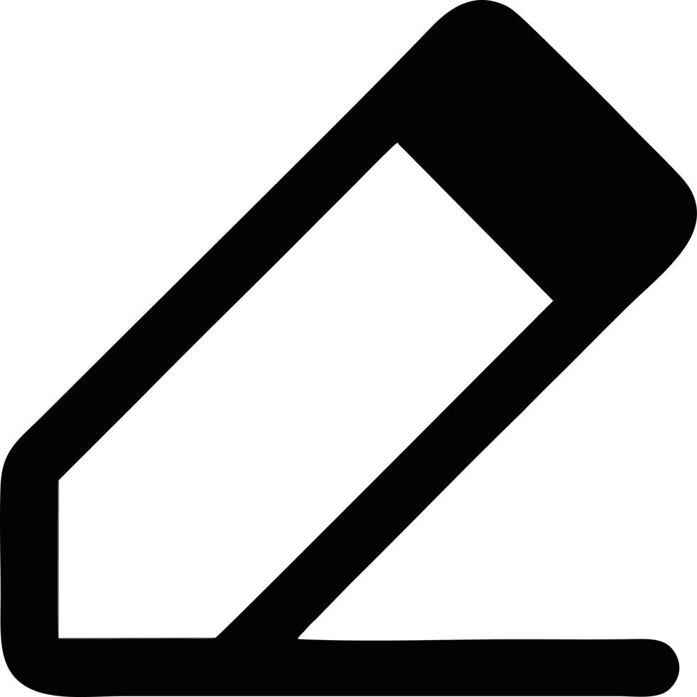 Bleistiftsymbol in schwarzem Vektorbild, Illustration eines Bleistifts in Schwarz auf weißem Hintergrund, ein Stiftdesign auf weißem Hintergrund vektor