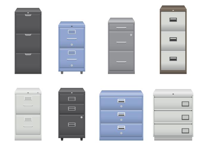 Silber und Blau File Cabinet Vektoren