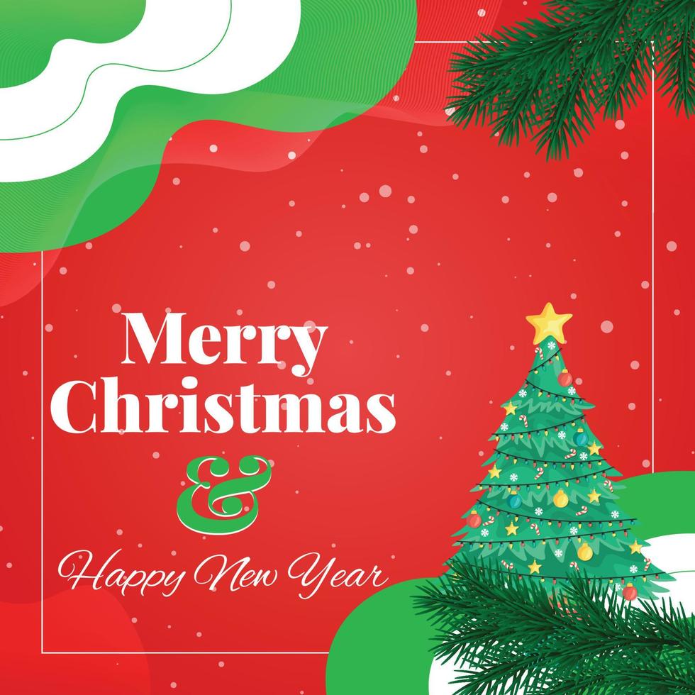 jul röd bakgrund med hängande lysande gyllene stjärna. glad jul hälsning kort. Semester xmas och ny år affisch, webb baner, rubrik hemsida. vektor