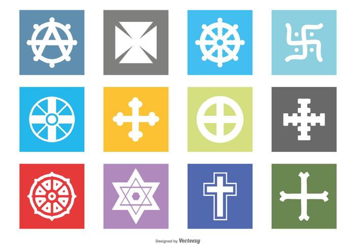 Religiöst symbol Icon Set vektor