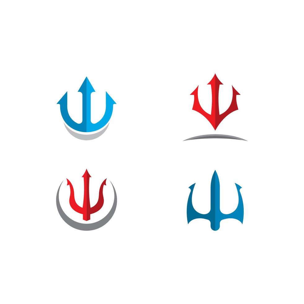 trident logotyp mall vektor ikon illustration