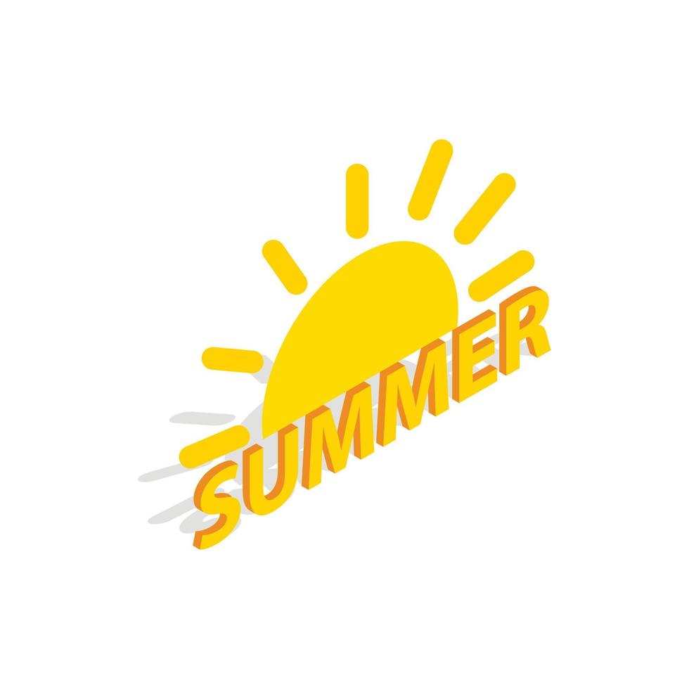 Sonne und Sommer-Symbol, isometrischer 3D-Stil vektor
