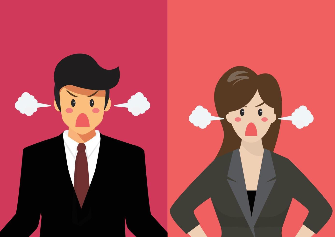 arg företag man och kvinna vektor illustration