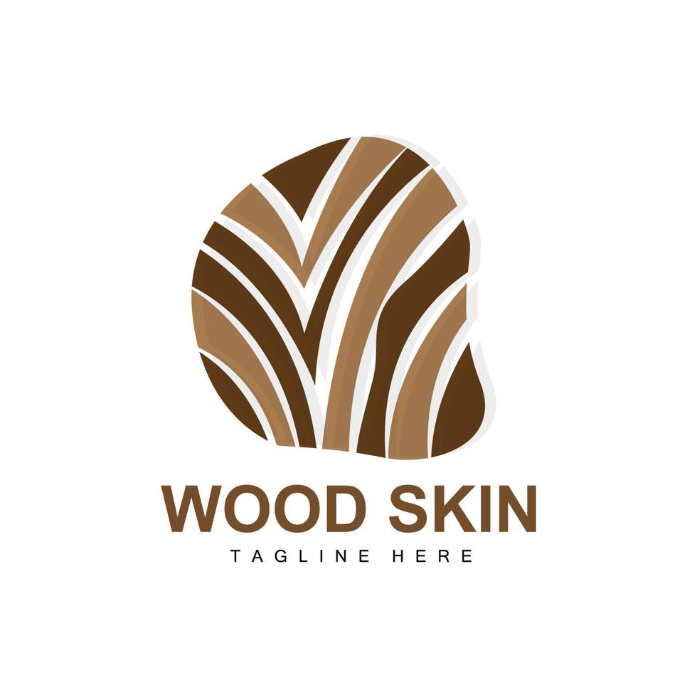 Holzschicht Logo Baumrinde Struktur Design Wald Vorlage Vektor