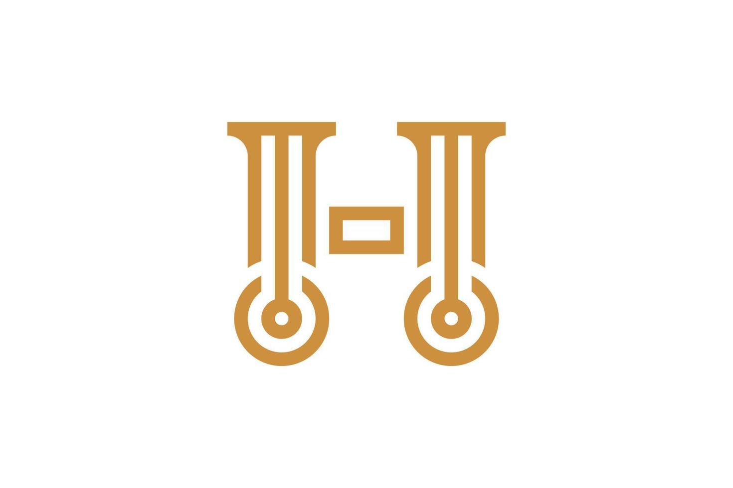 h brev logotyp design vektor