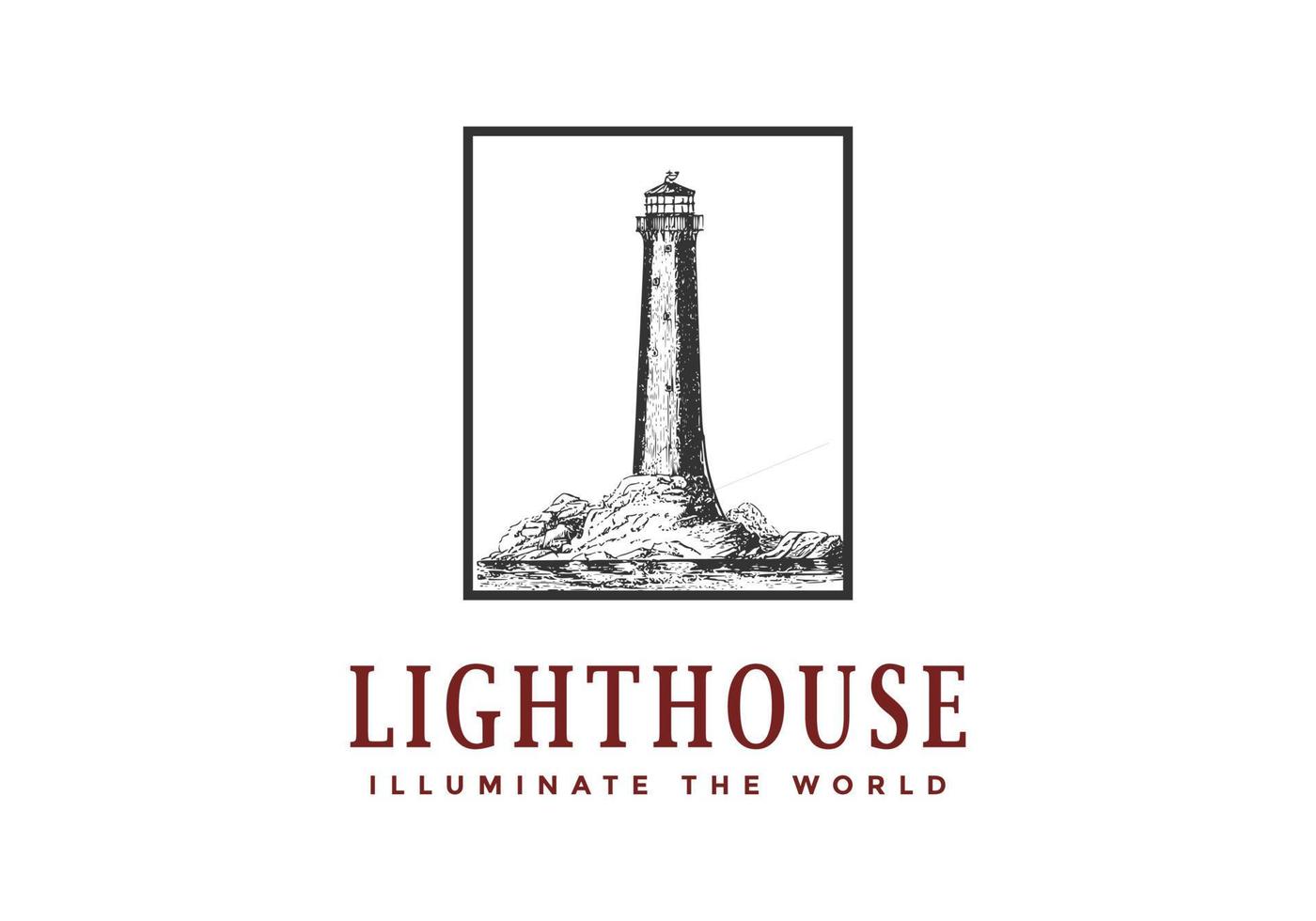 Leuchtturm-Logo im Vintage-Stil. vektor