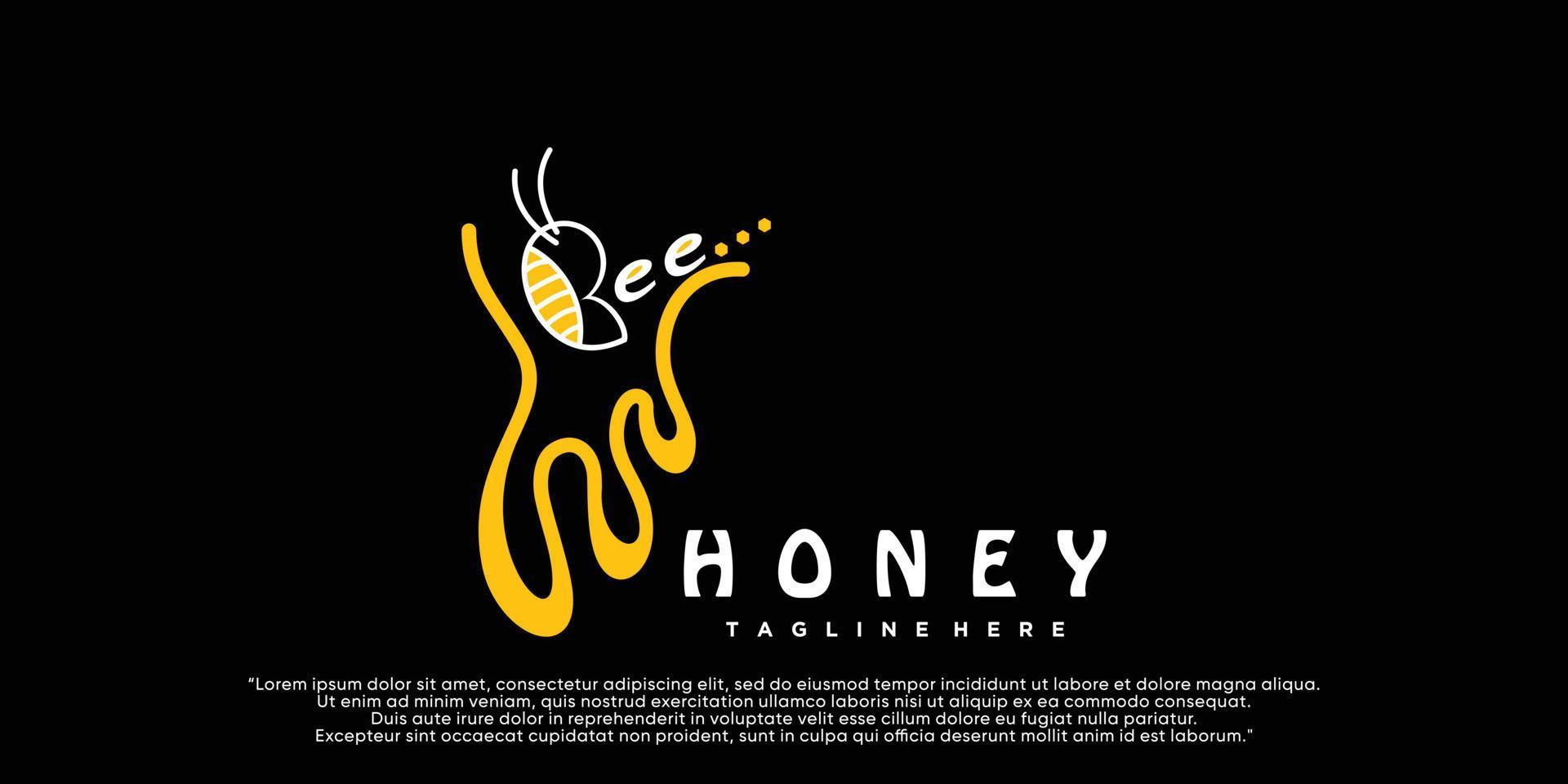 honung bi logotyp mall design med kreativ begrepp premie vektor
