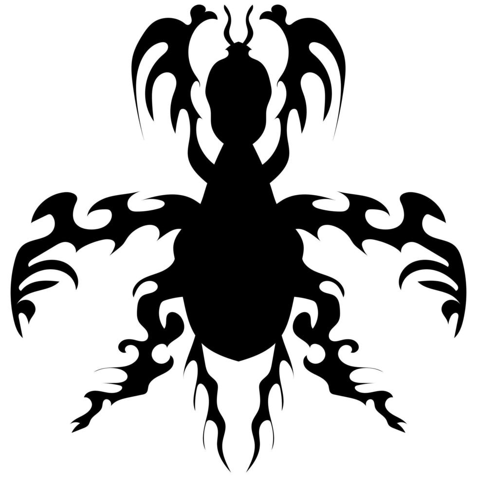 gotik svart och vit mol cricket bild för tatueringar eller grafik. svart linje ikon för sköldar eller sporter emblem, textilier, webb ikoner, textilier, etiketter, interiörer, mode trender, vykort, etc. vektor