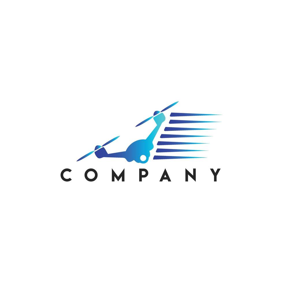Drohnenrennen-Logo, Drohnendesign im Zusammenhang mit dem Logo des Drohnenserviceunternehmens vektor