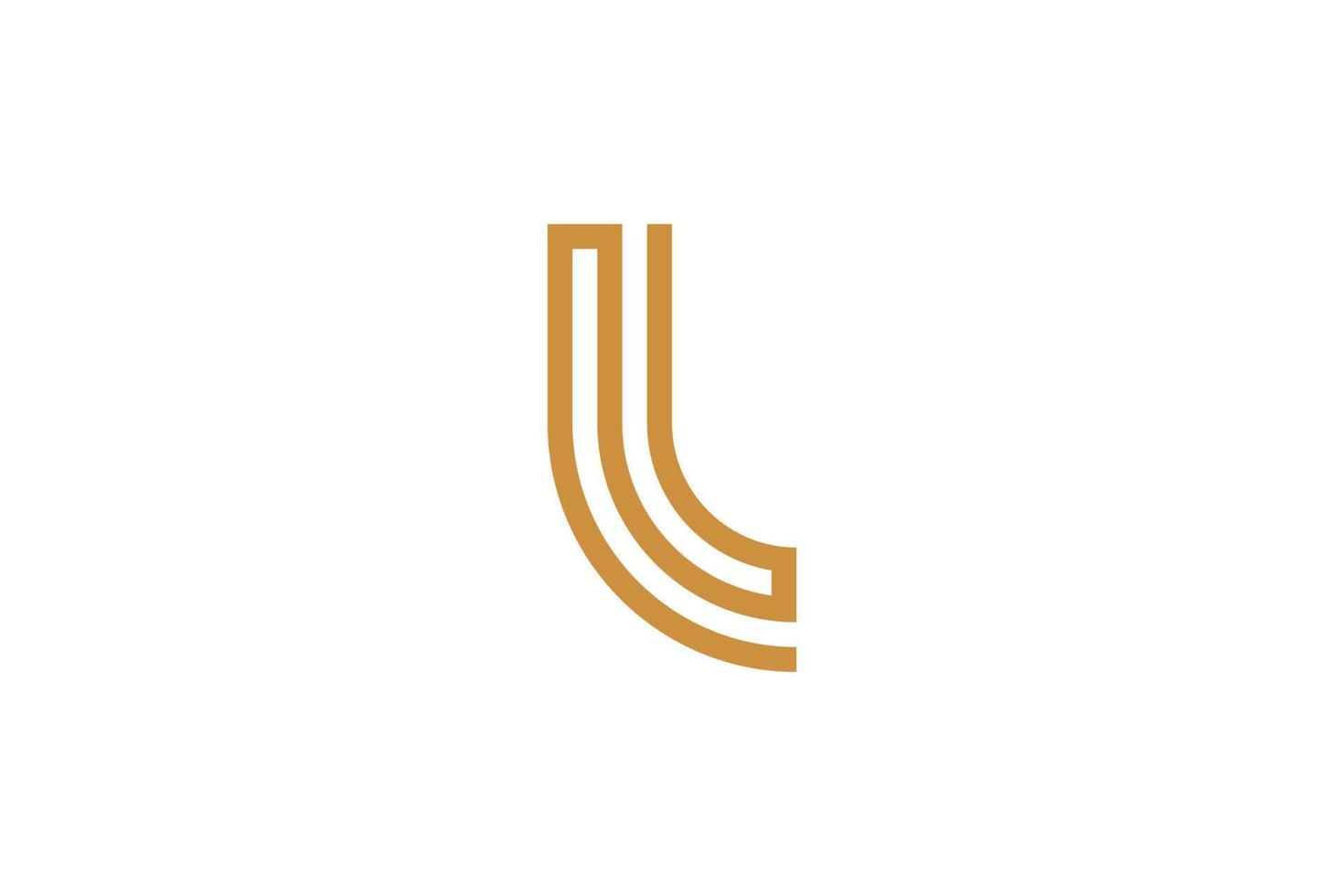 platt design brev l logotyp mall vektor